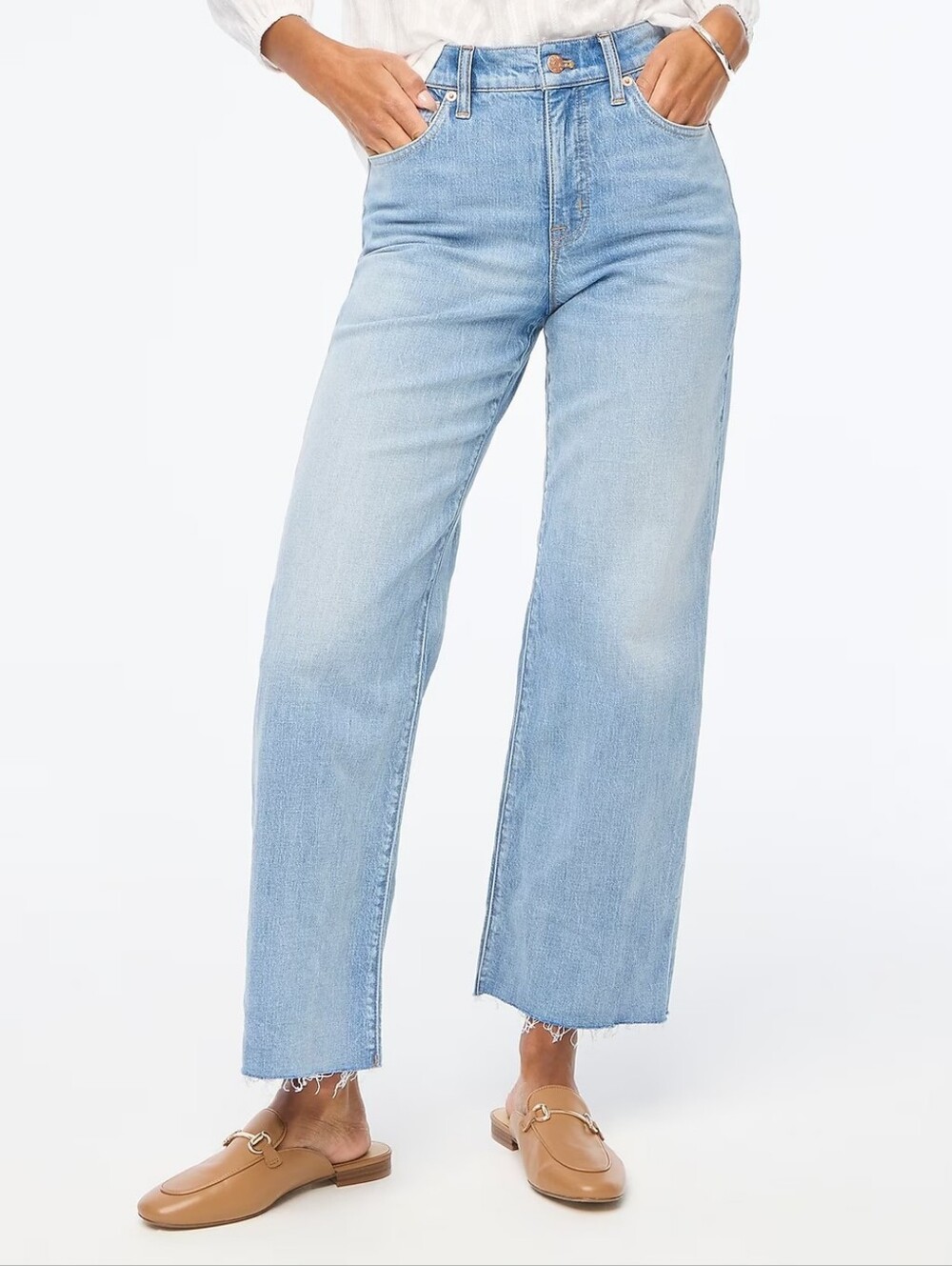 J. Crew Factory Wide Leg Crop Raw Hem Jean W25